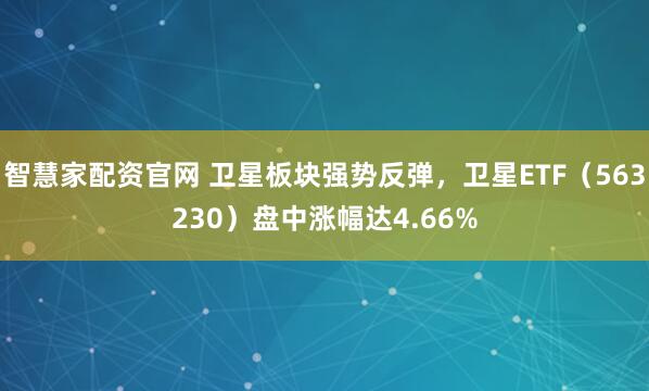 智慧家配资官网 卫星板块强势反弹，卫星ETF（563230）盘中涨幅达4.66%